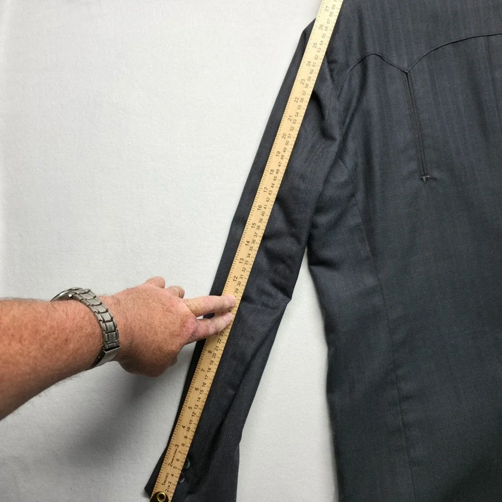 Vintage‎ Western Ranchman Outfitters Men's Gray Striped Western Blazer Size 44L